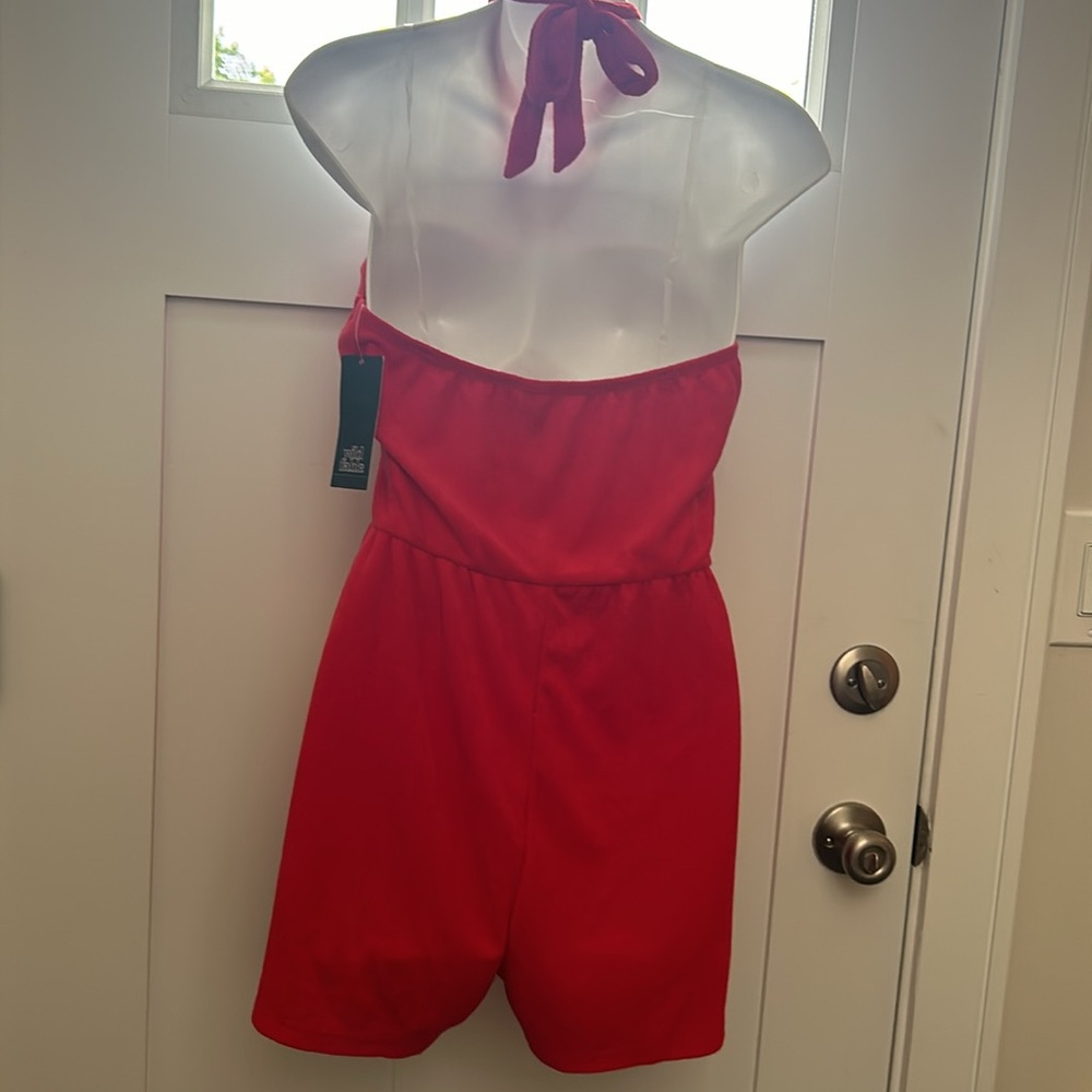 Wild Fable Bright Red Terry Cloth Halter Romper NWT - Picture 7 of 12